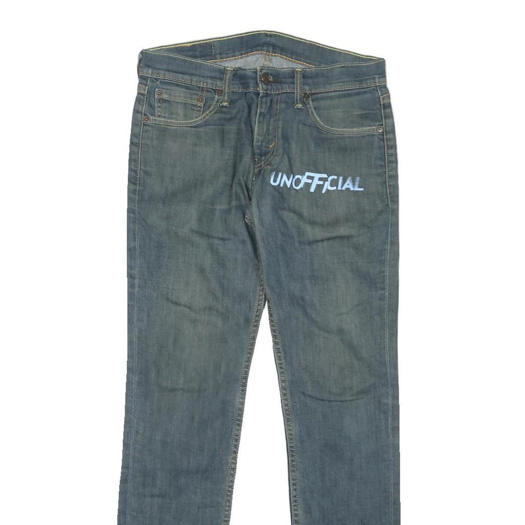 LEVI'S Womens Jeans Blue Regular Straight Denim Medium W32 L31 Unofficial Print