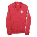 NAPAPIJRI Mens Red Jacket S Cotton Blend Plain Logo Zip Front Casual