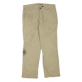 CARHARTT Mens Regular Fit Beige Cotton Blend Zip Trousers W36 L30 Workwear Heavy