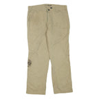 CARHARTT Mens Regular Fit Beige Cotton Blend Zip Trousers W36 L30 Workwear Heavy