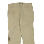 CARHARTT Mens Regular Fit Beige Cotton Blend Zip Trousers W36 L30 Workwear Heavy