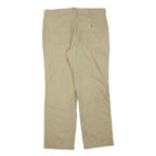 CARHARTT Mens Regular Fit Beige Cotton Blend Zip Trousers W36 L30 Workwear Heavy