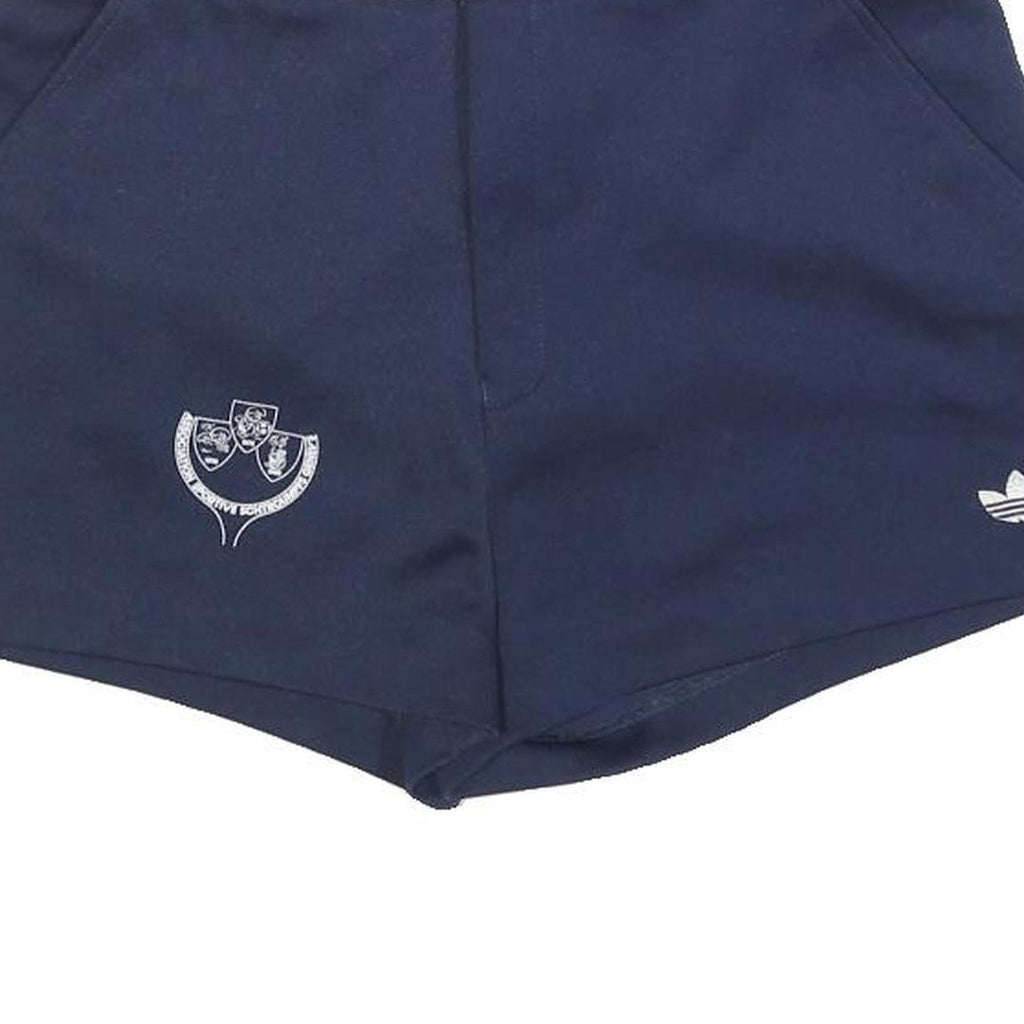 ADIDAS Womens Navy Casual Cotton Blend Shorts M W30 Logo Embroidery