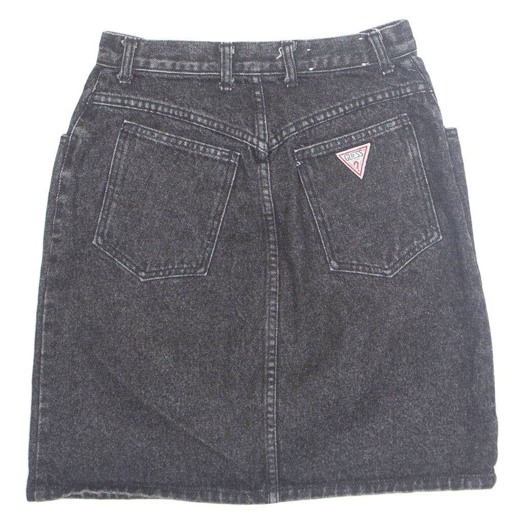 GUESS Womens Straight Skirt Black Short Denim S