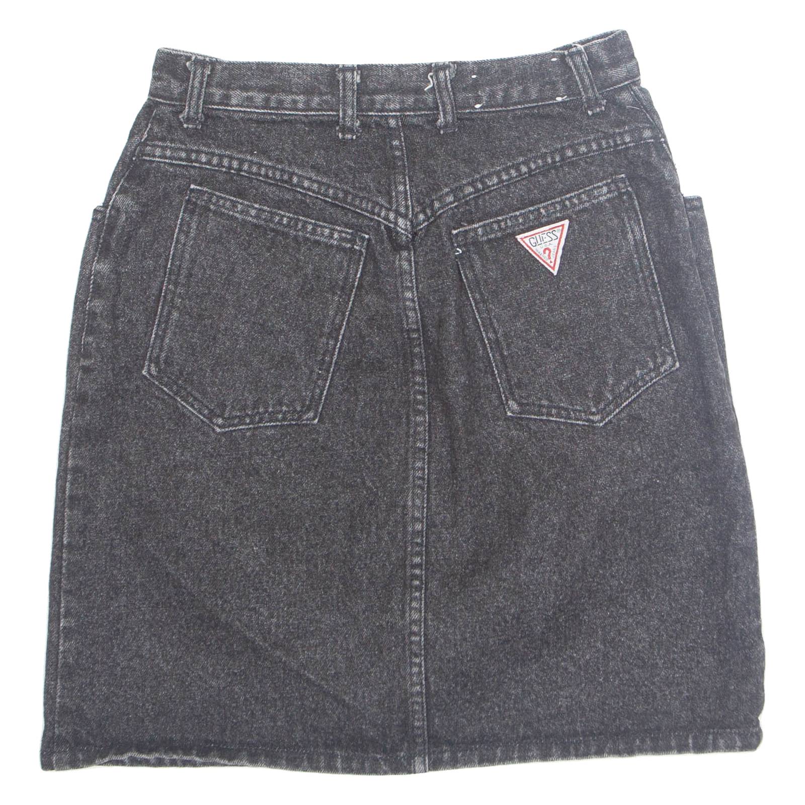 GUESS Womens Straight Skirt Black Short Denim S