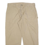CARHARTT Mens Cotton Blend Beige Regular Fit Straight Leg Trousers W40 L30