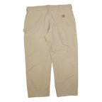 CARHARTT Mens Cotton Blend Beige Regular Fit Straight Leg Trousers W40 L30
