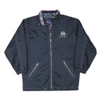 MERYLL Womens Navy Blue Reversible Zip Jacket M Polyester Blend Plain Casual