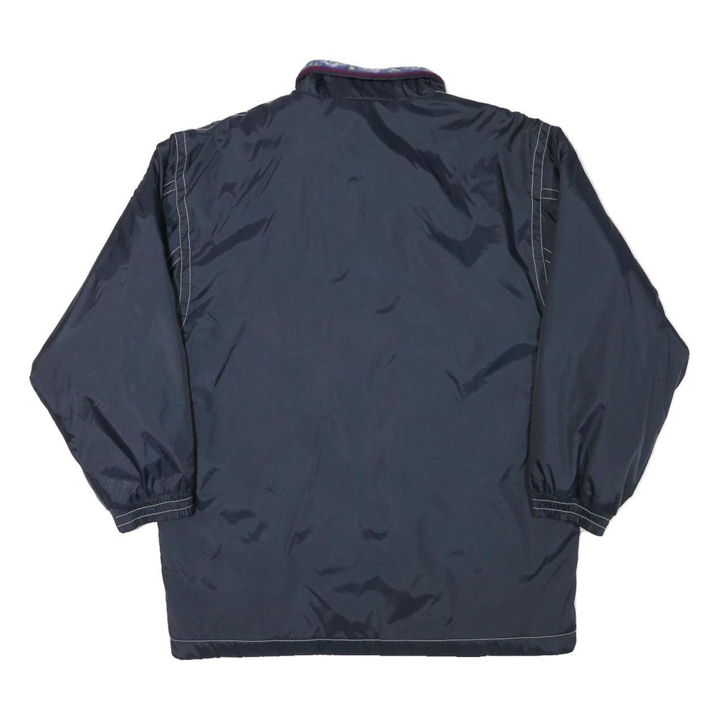 MERYLL Womens Navy Blue Reversible Zip Jacket M Polyester Blend Plain Casual