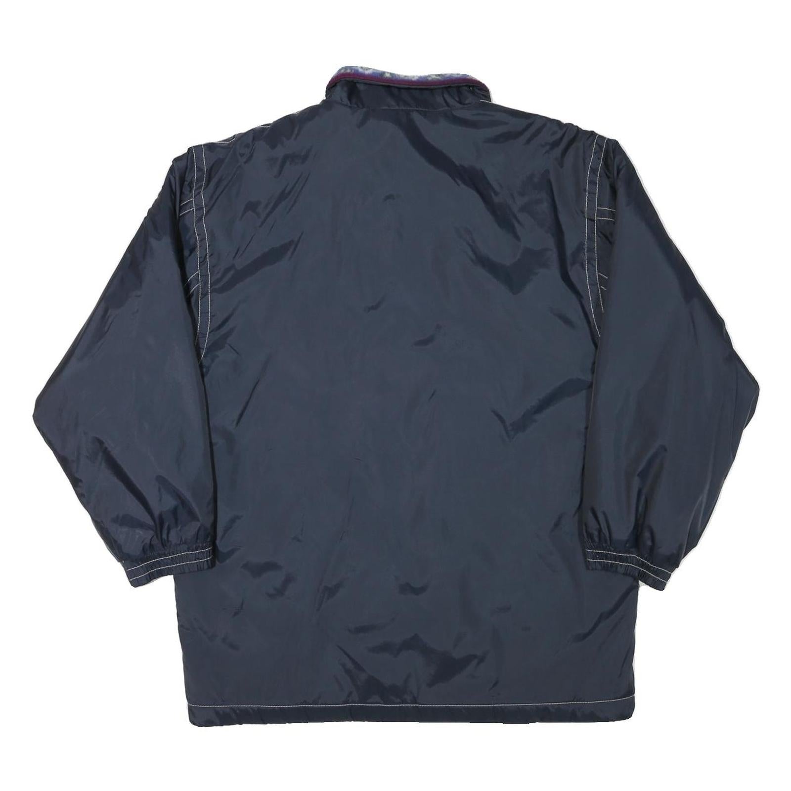 MERYLL Womens Navy Blue Reversible Zip Jacket M Polyester Blend Plain Casual