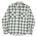 WRANGLER Mens Green & Cream Check Shirt M Casual Cotton Blend Long Sleeve Button