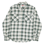 WRANGLER Mens Green & Cream Check Shirt M Casual Cotton Blend Long Sleeve Button