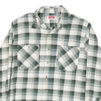 WRANGLER Mens Green & Cream Check Shirt M Casual Cotton Blend Long Sleeve Button