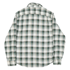 WRANGLER Mens Green & Cream Check Shirt M Casual Cotton Blend Long Sleeve Button