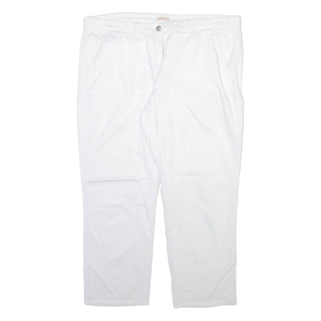 BARBOUR Womens Trousers White Regular Tapered W37 L26