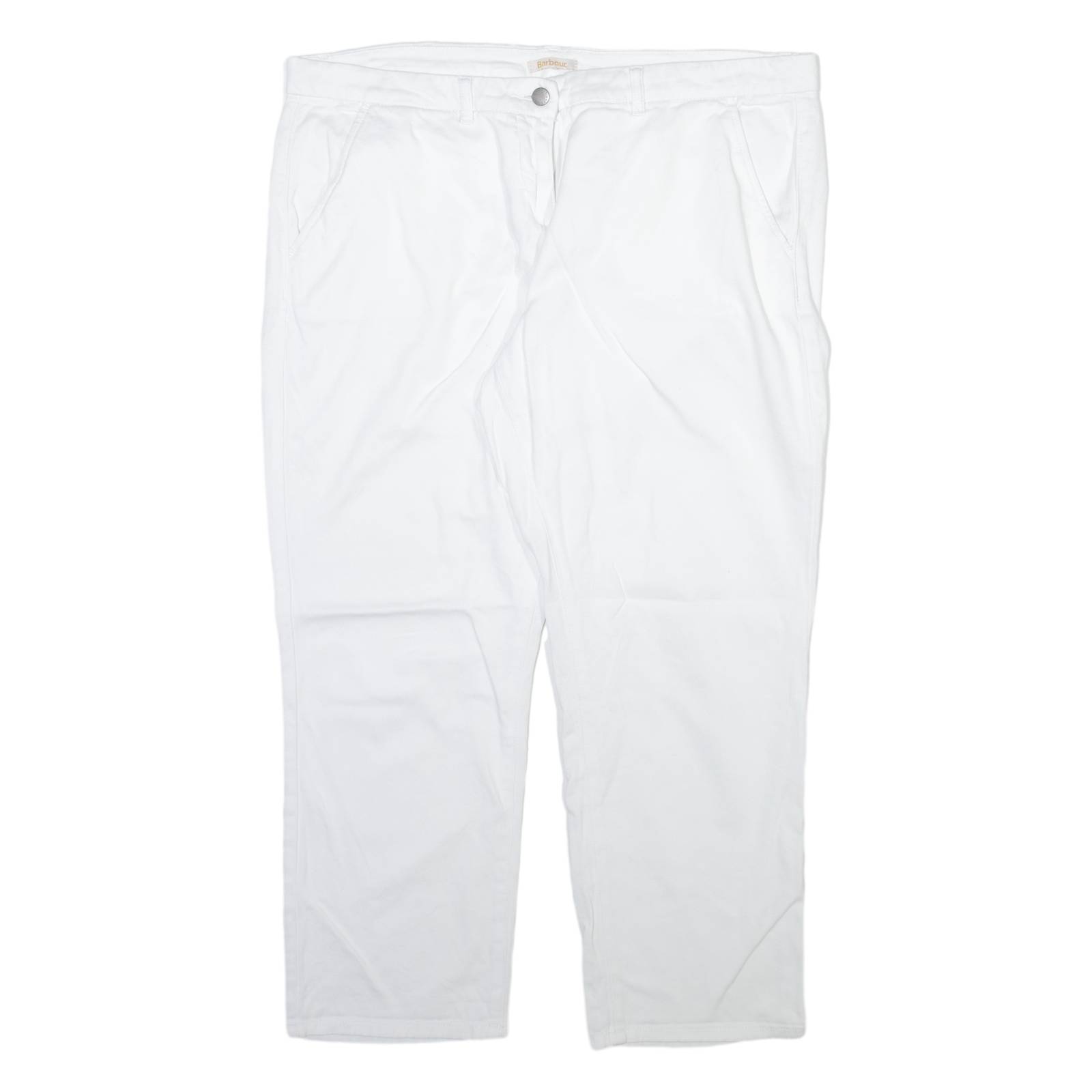 BARBOUR Womens Trousers White Regular Tapered W37 L26