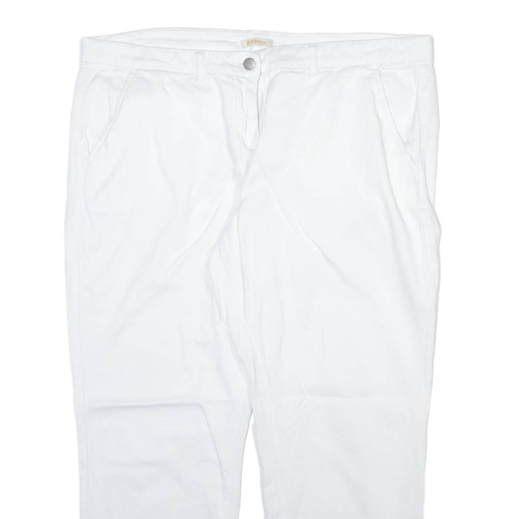 BARBOUR Womens Trousers White Regular Tapered W37 L26