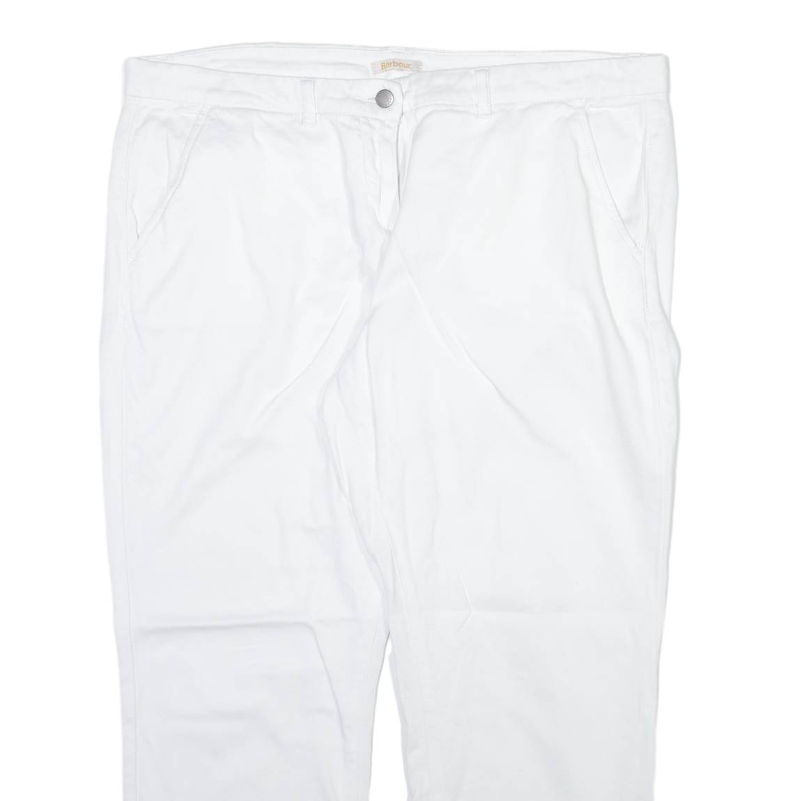 BARBOUR Womens Trousers White Regular Tapered W37 L26