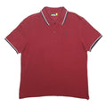 DIADORA Womens Red Polo Shirt L Cotton Blend Short Sleeve Plain