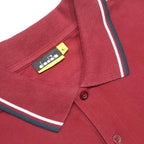 DIADORA Womens Red Polo Shirt L Cotton Blend Short Sleeve Plain