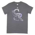 MAJESTIC Colorado Rockies Mens T-Shirt Grey USA S