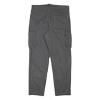 Mens Regular Fit Grey Cotton Blend Cargo Trousers W33 L29 Zip Closure Casual