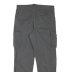 Mens Regular Fit Grey Cotton Blend Cargo Trousers W33 L29 Zip Closure Casual