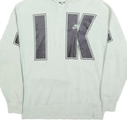 NIKE Mens White Hoodie M Cotton Blend Large IK Logo Pullover Casual