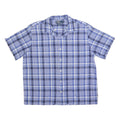 POLO RALPH LAUREN Mens Blue & White Check Shirt L Short Sleeve Cotton Blend