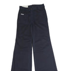 LEE COOPER Womens Cotton Navy Fit Regular Wide-Leg Trousers W26 L35