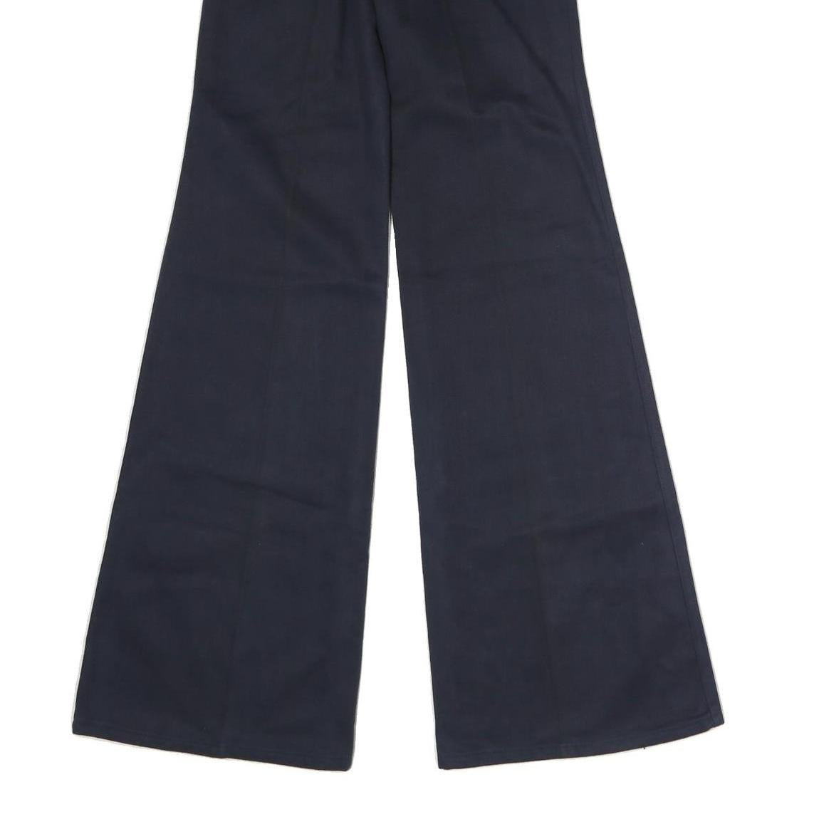 LEE COOPER Womens Cotton Navy Fit Regular Wide-Leg Trousers W26 L35