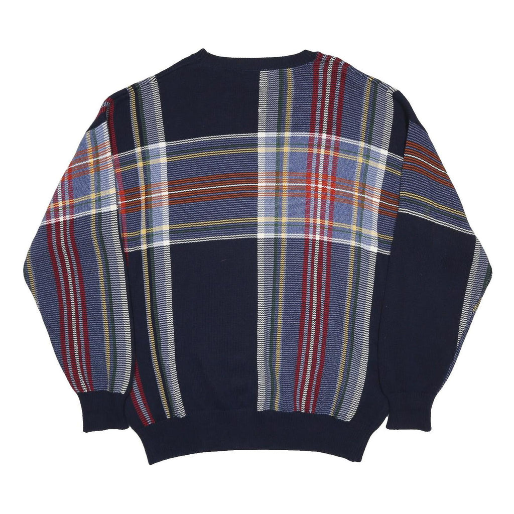NAUTICA Mens Navy Blue Patterned Cotton Jumper Crew Neck Basic Knit XL Casual