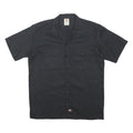 DICKIES Mens Black Short Sleeve Work Shirt M Polyester Blend Button Pocket