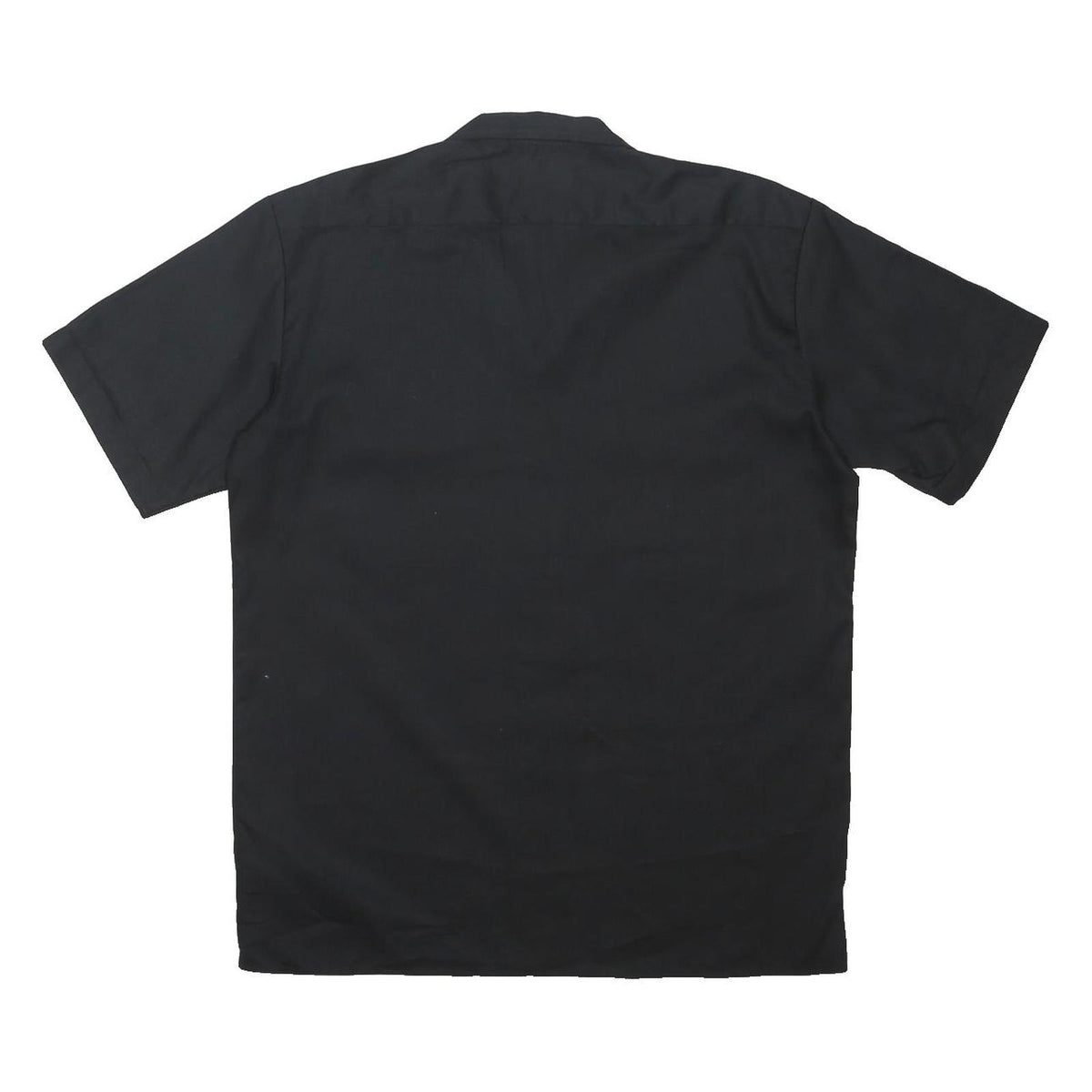 DICKIES Mens Black Short Sleeve Work Shirt M Polyester Blend Button Pocket