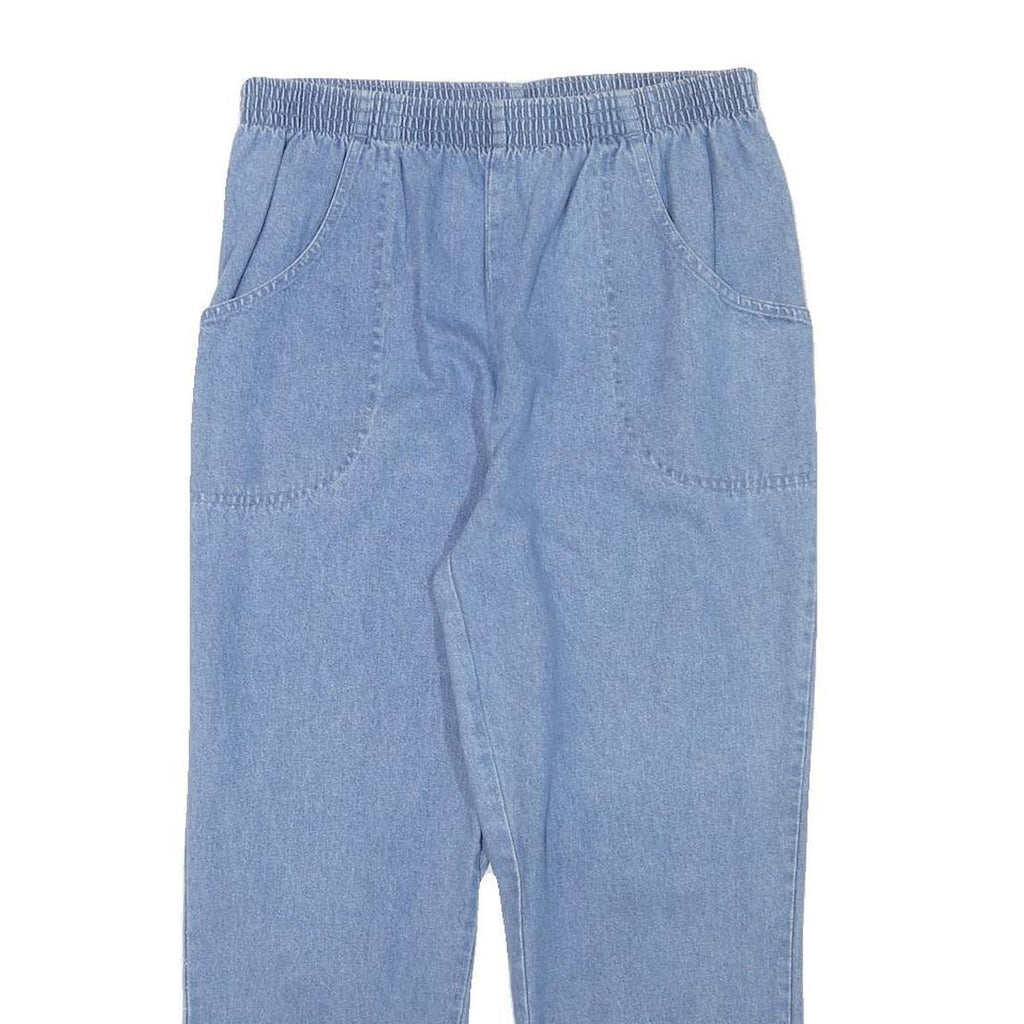 CASCADE Womens Jeans Blue Relaxed Straight Denim Light W29 L25 Elastic Waistband