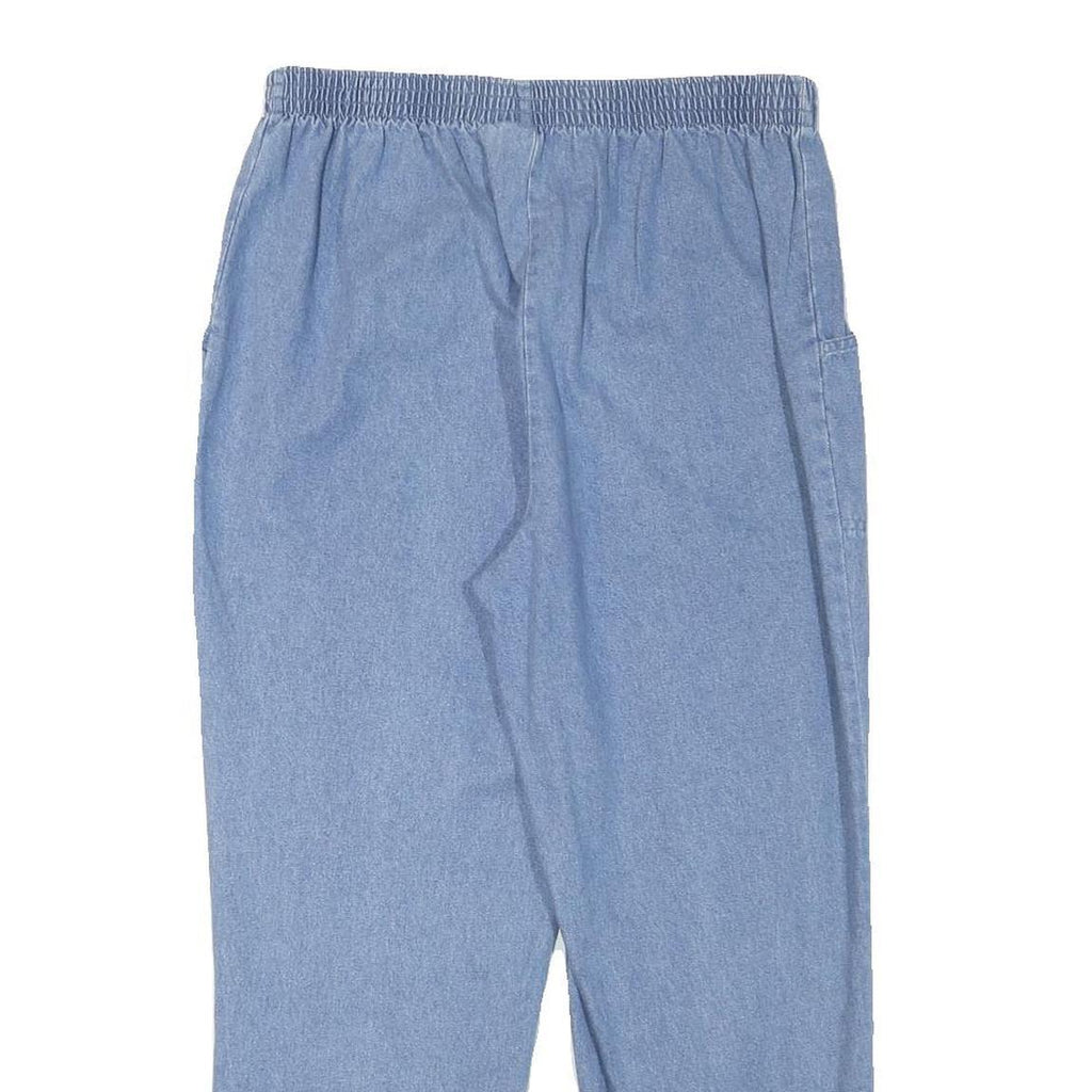 CASCADE Womens Jeans Blue Relaxed Straight Denim Light W29 L25 Elastic Waistband