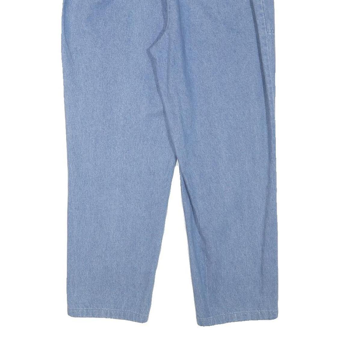 CASCADE Womens Jeans Blue Relaxed Straight Denim Light W29 L25 Elastic Waistband