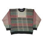 TOMMY HILFIGER Mens Multi Colour Patterned Jumper Crew Neck Basic Knit 2XL