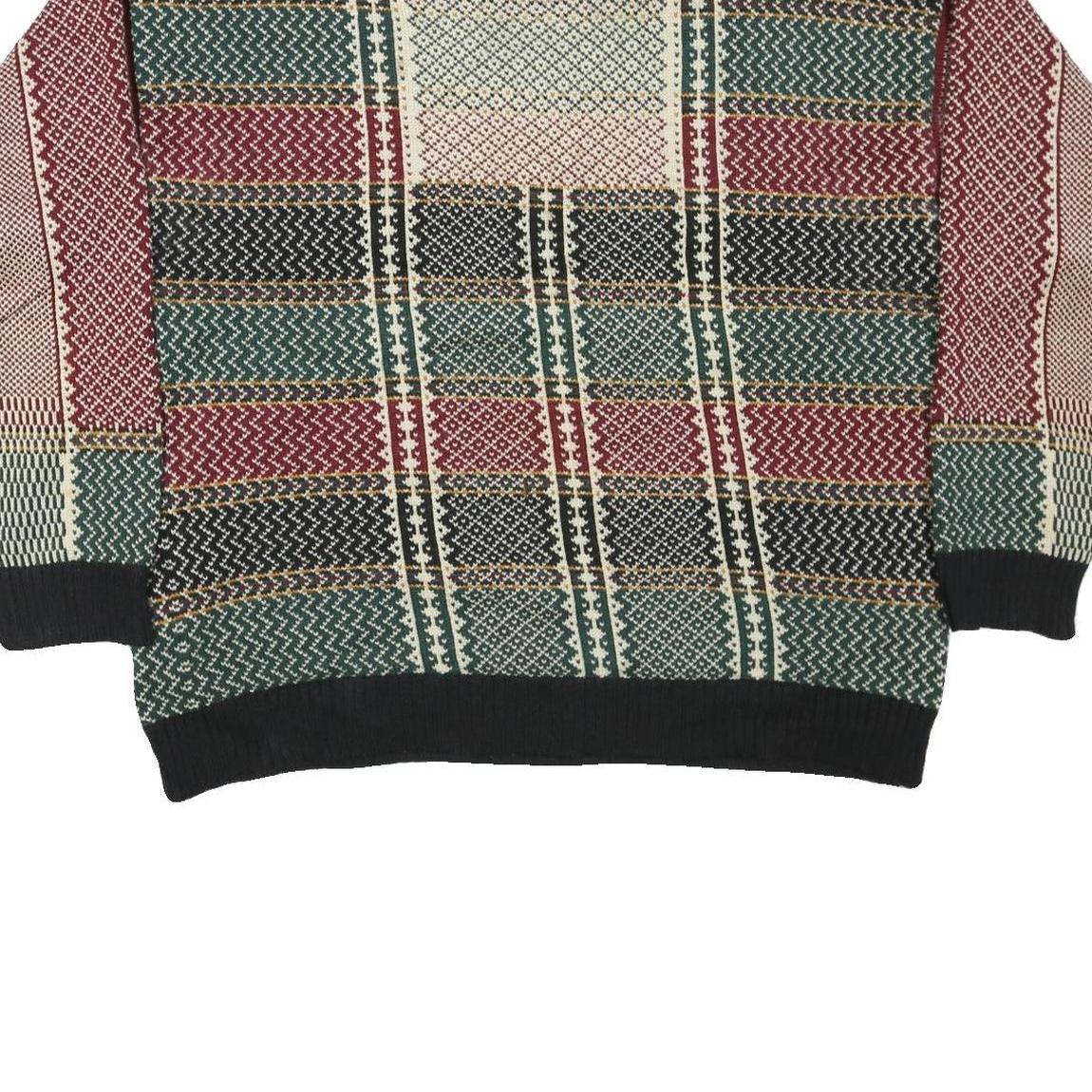 TOMMY HILFIGER Mens Multi Colour Patterned Jumper Crew Neck Basic Knit 2XL