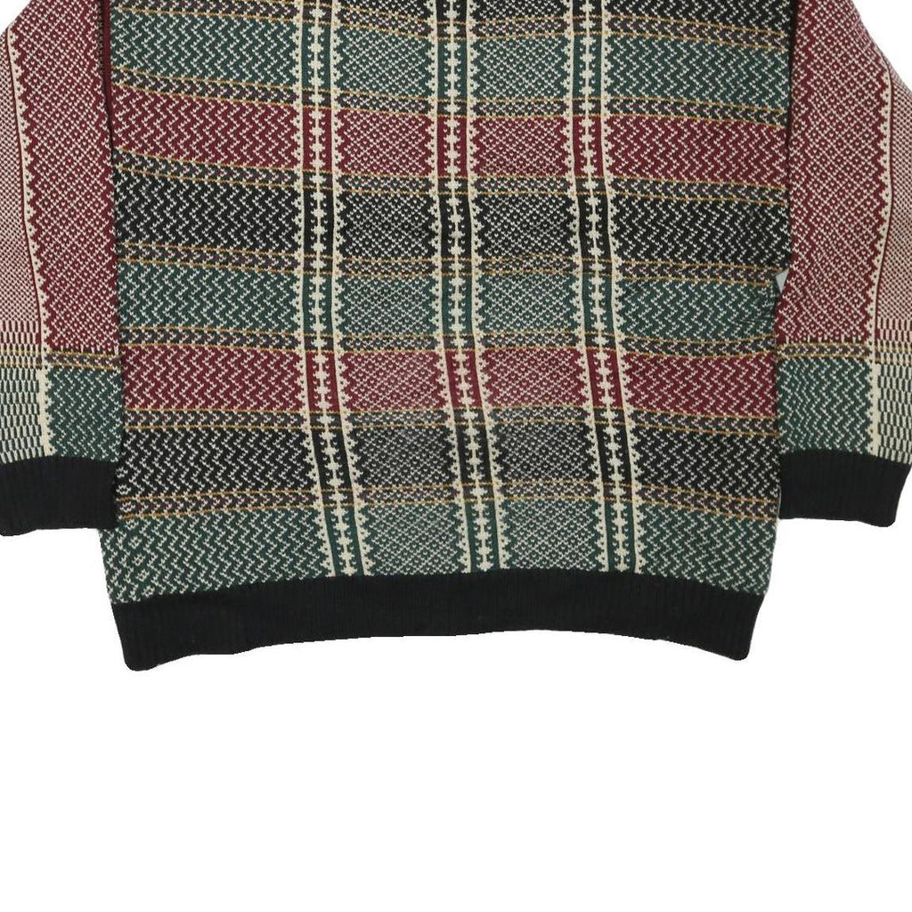 TOMMY HILFIGER Mens Multi Colour Patterned Jumper Crew Neck Basic Knit 2XL