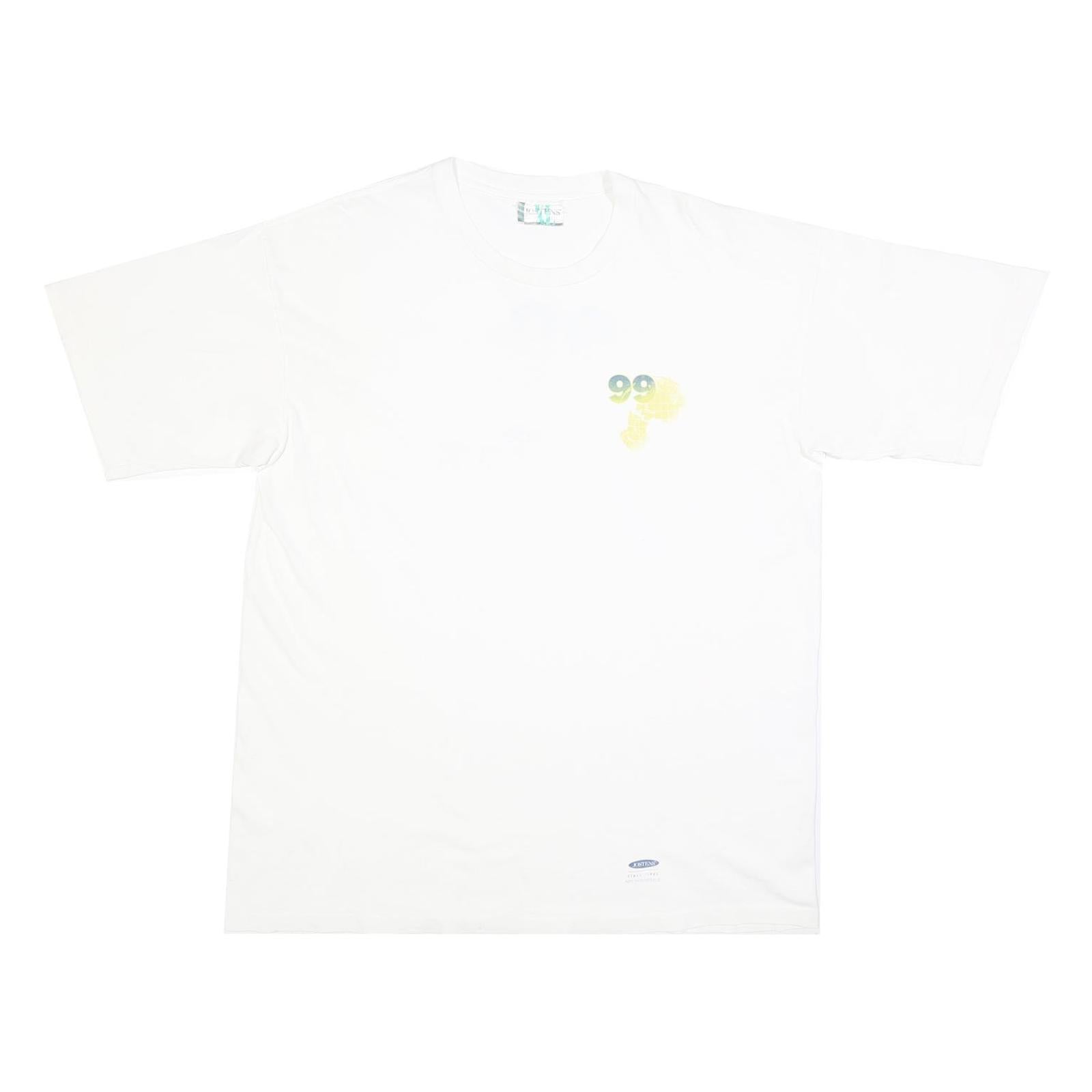 JOSTENS Mens White Graphic T-Shirt XL Short Sleeve Crew Neck Cotton Blend