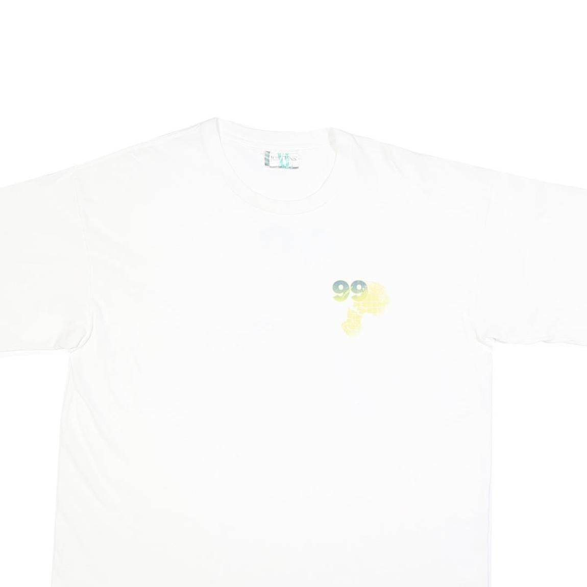 JOSTENS Mens White Graphic T-Shirt XL Short Sleeve Crew Neck Cotton Blend