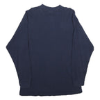 LOUIE CLOTHING Mens Navy Plain Pullover Cotton Jumper L Zip Neck