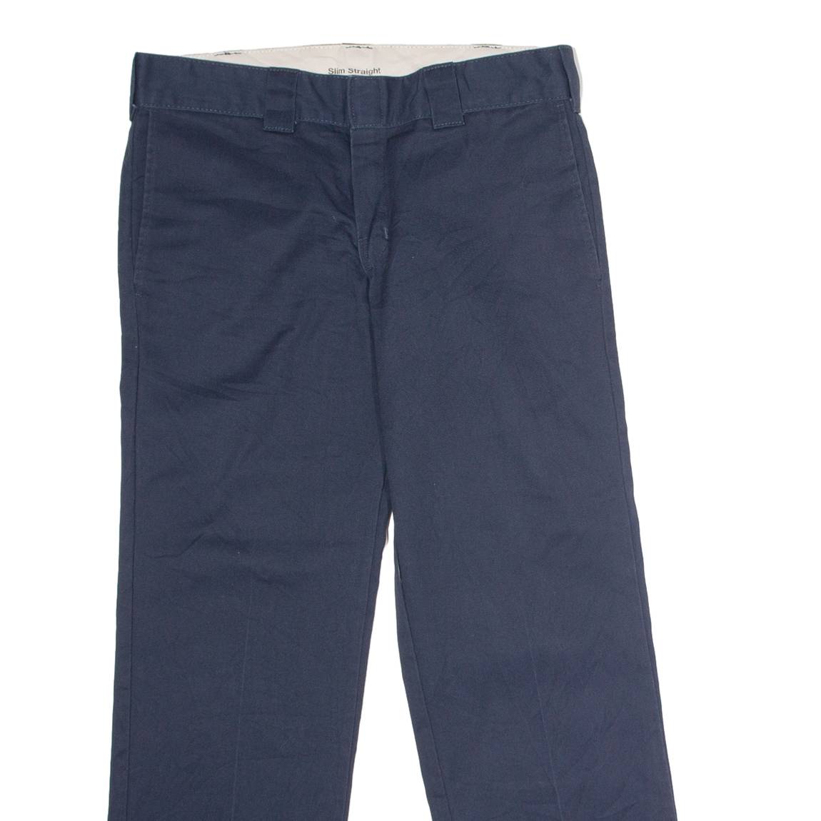 DICKIES Workwear Mens Twill Trousers Blue Slim Straight W32 L30