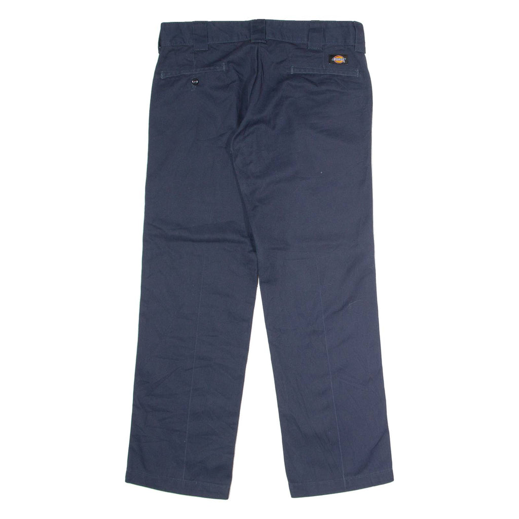 DICKIES Workwear Mens Twill Trousers Blue Slim Straight W32 L30