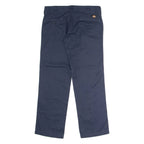 DICKIES Workwear Mens Twill Trousers Blue Slim Straight W32 L30