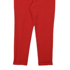 LIU JO Womens Polyester Blend Red Slim Straight Trousers W31 L27 Stylish Zip