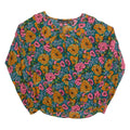 TAKEAWAY Womens Printed Shirt Blue Collared Long Sleeve 90s Floral M