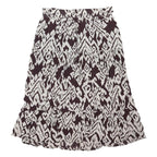 FAT FACE Womens Black & White Printed Swing Knee Length Cotton Blend Skirt UK 20