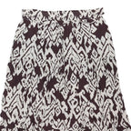 FAT FACE Womens Black & White Printed Swing Knee Length Cotton Blend Skirt UK 20